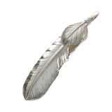 Silver heart with extra large Silver feather facing left Vintage (small hole) Authentic from Japan
