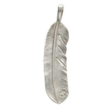 extra large Silver feather with K18 Gold metal facing right Authentic from Japan