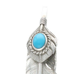 SV(Silver) TQ (turquoise) extra large feather facing left Vintage (small hole) Authentic from Japan