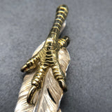 K18 Gold Claw with Silver extra large feather and K18 Gold tip facing left Authentic from Japan