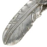Silver heart with extra large Silver feather facing left Authentic from Japan