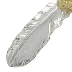 K18 Gold Heart TQ (turquoise) with Silver extra large feather facing left New Authentic from Japan