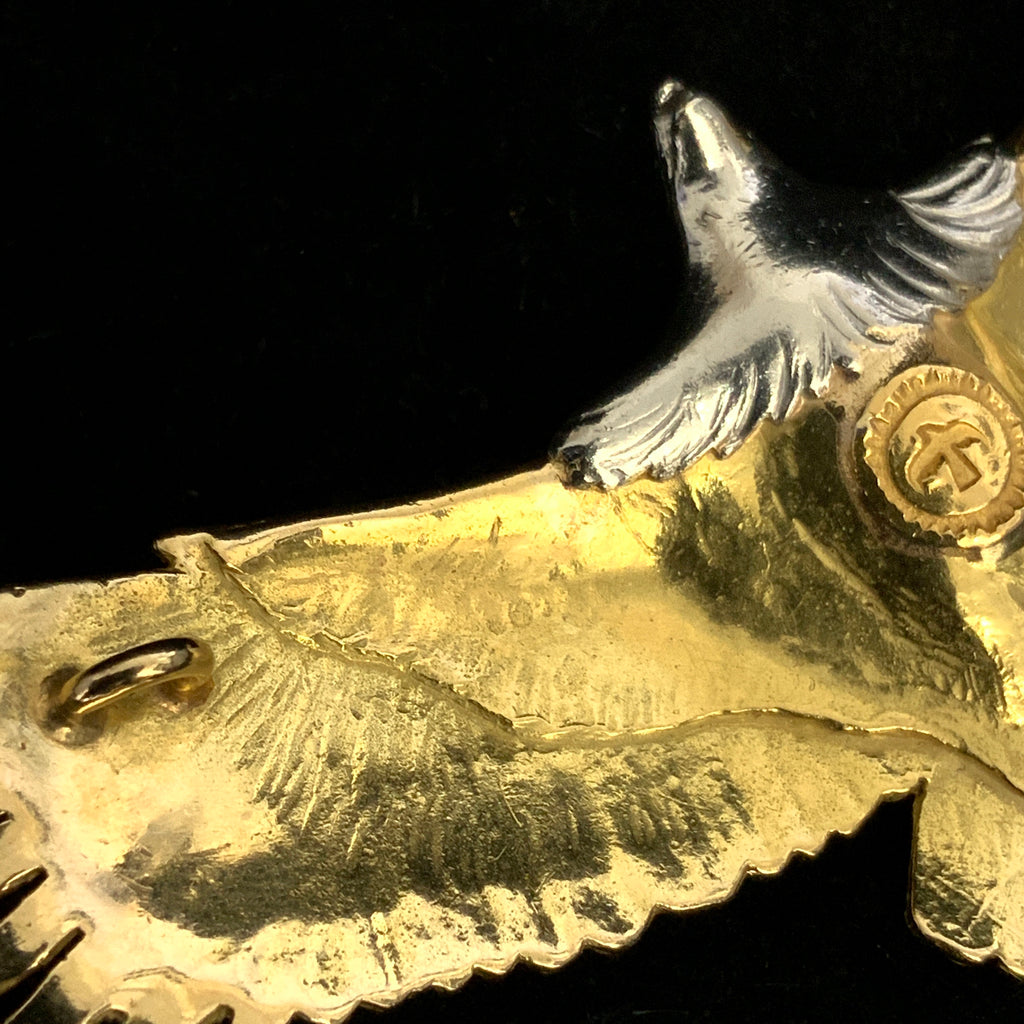 K18 full Gold Large Eagle with Platinum head Special Order 