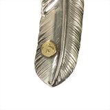 Silver claw with extra large Silver feather with K18 Gold metal facing right Authentic from Japan