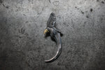 Silver Flap Eagle Claw with K18 Gold Head Top Authentic from Japan